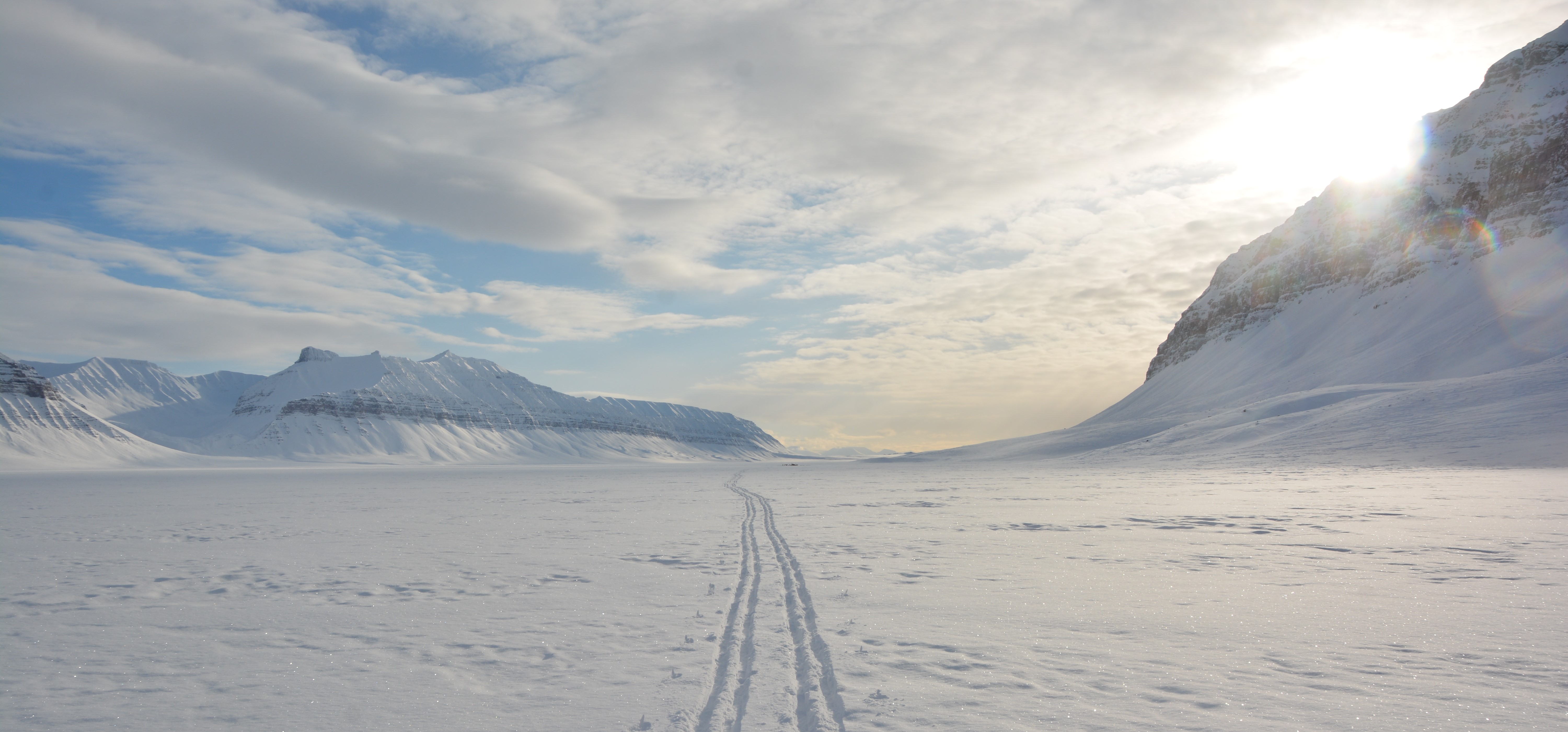 Skispor langs Ekmanfjorden, Svalbard
